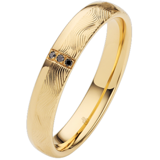 Obrączka ślubna złoto próba 375, diamenty 0.015 ct, 11-04971