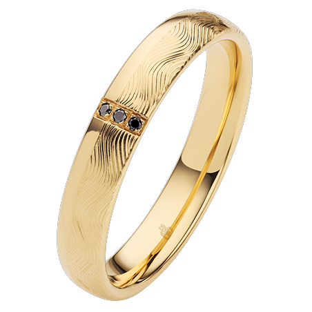 Obrączka ślubna złoto próba 375, diamenty 0.015 ct, 11-04921