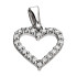 Serduszko z białego złota 585 z cyrkoniami
