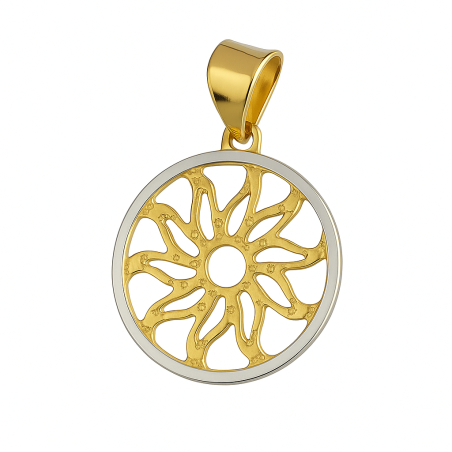 Zawieszka złota kwiat grawerowany w kole próba 585