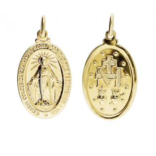Medalik Matka Boska Niepokalana z modlitwą złoto 585