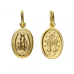 Medalik Matka Boska Niepokalana z modlitwą złoto 585