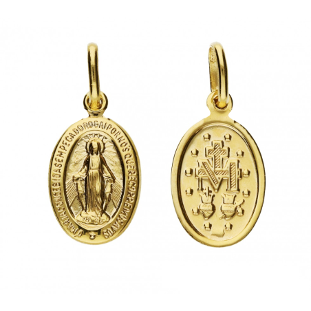 Medalik Matka Boska Niepokalana z modlitwą złoto 585
