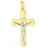 Krzyżyk z wizerunkiem Jezusa dwa kolory złota 585