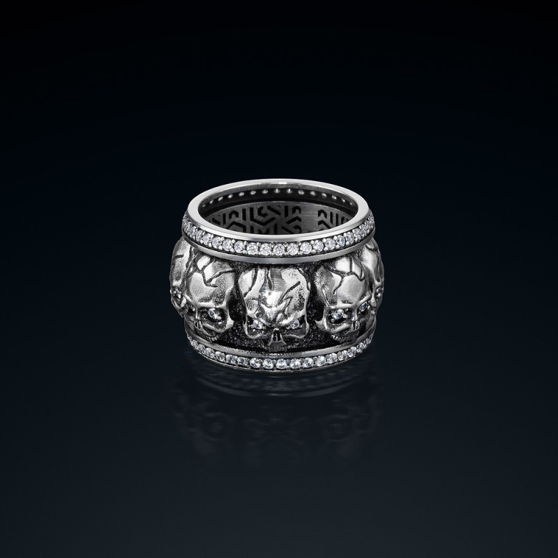 Sygnet męski BREAKBOYZ Skull Eight soul first srebro 925