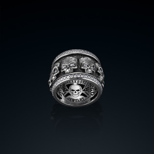 Sygnet męski BREAKBOYZ Skull Eight soul first srebro 925