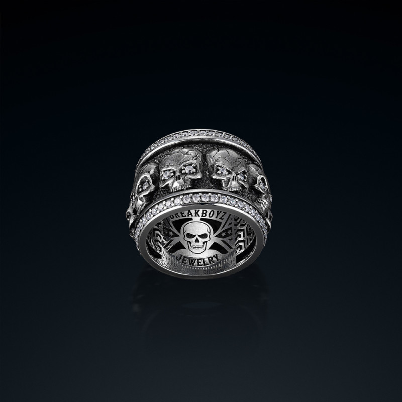Sygnet męski BREAKBOYZ Skull Eight soul first srebro 925