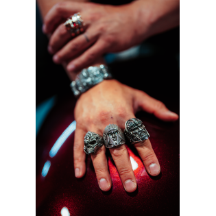 Sygnet męski BREAKBOYZ Titan Aztec srebro 925 z diamentami 0,13 ct