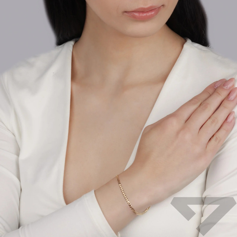 Bransoleta złota splot pancer 2 mm z grawerem próba 585