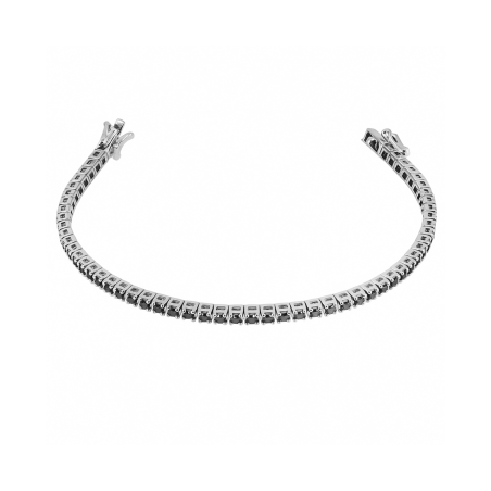 Bransoletka z cyrkoniami czarnymi oprawa tennis srebro 925