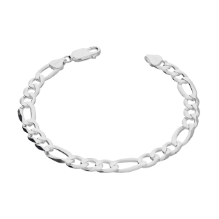 Bransoletka srebrna figaro 8 mm próba 925