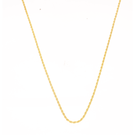 Łańcuszek srebrny splot korda 2 mm próba 925 kolor złoty