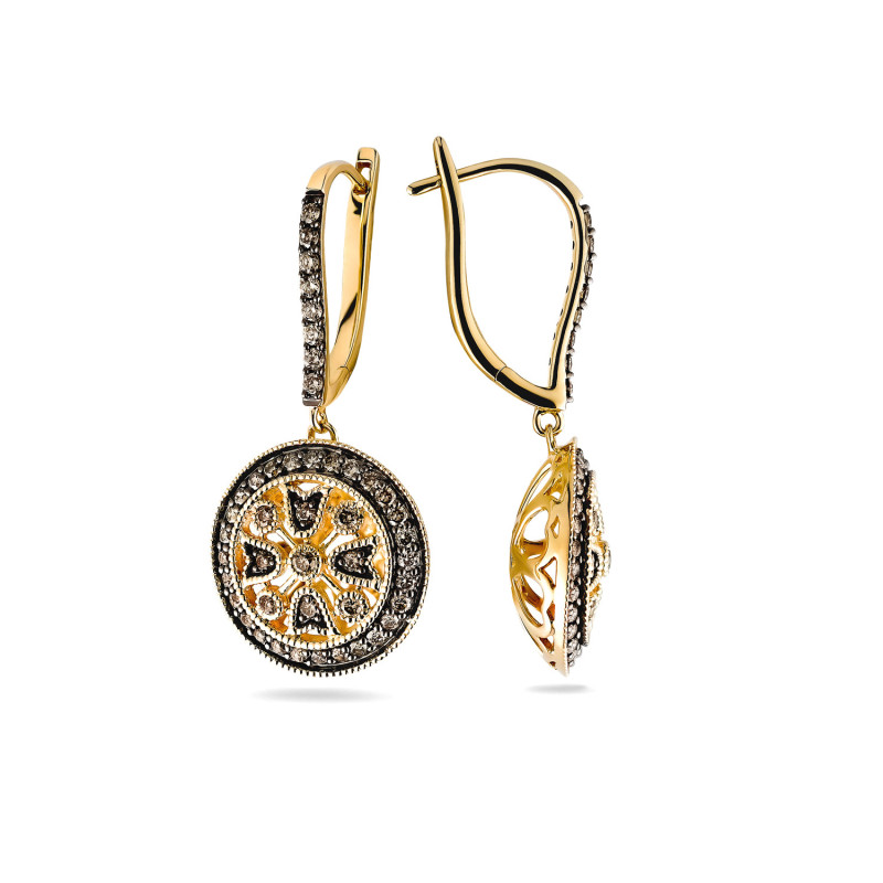 Kolczyki złote z diamentami szamkańskimi próba 585