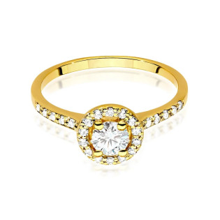 Pierścionek Metropolis metaloplastyka z cyrkoniami