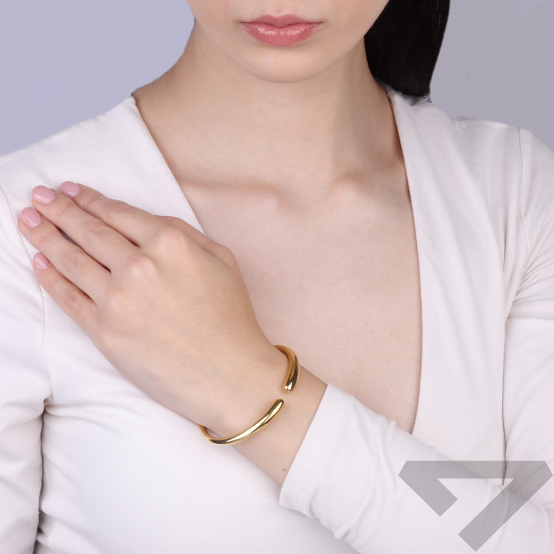 Bransoletka bangla otwarta srebro 925 koloru złotego