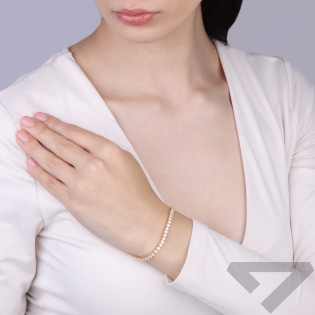 Bransoletka srebrna z cyrkoniami w oprawie tennis srebro 925 koloru złotego