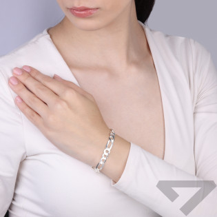 Bransoletka srebrna figaro 8 mm próba 925