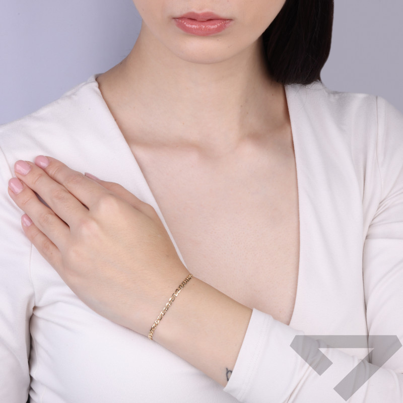 Bransoletka złota splot typu gucci 3 mm z regulacją próba 375