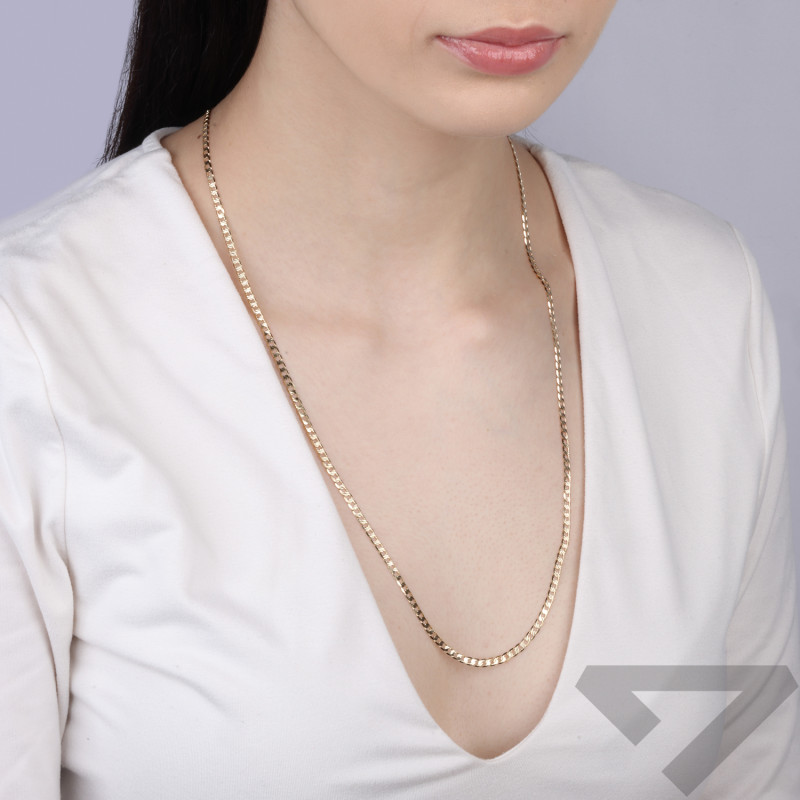 Łańcuszek złoty pancerka z grawerem 3 mm próba 585