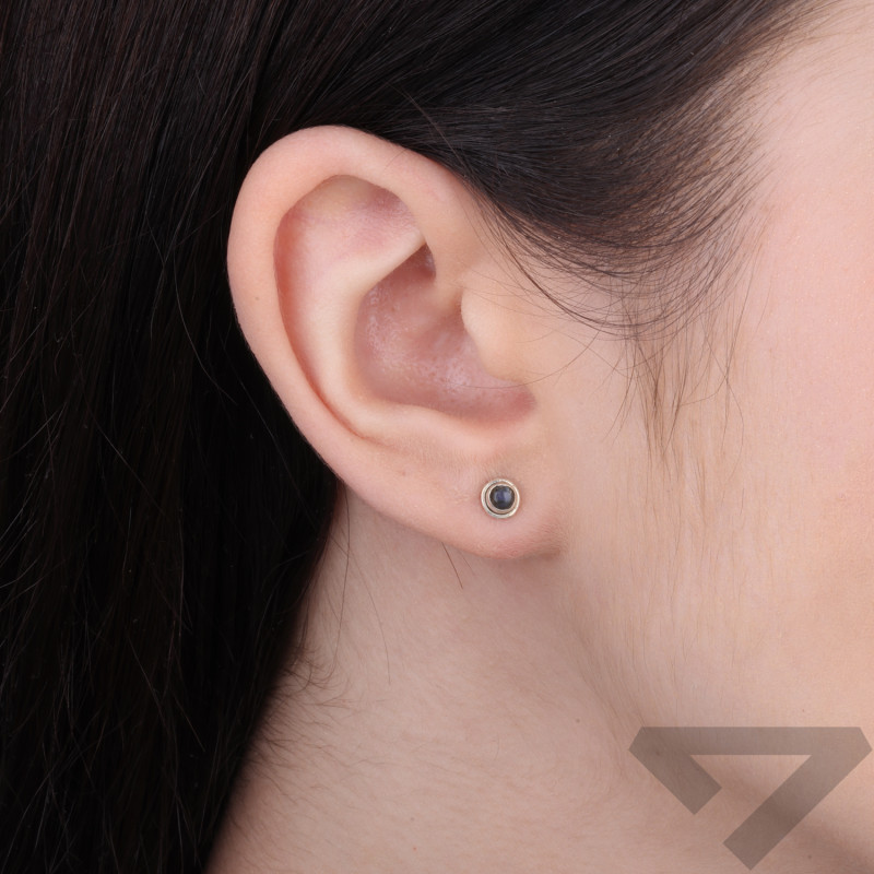 Kolczyki z Labradorytem oprawa srebrna próby 925