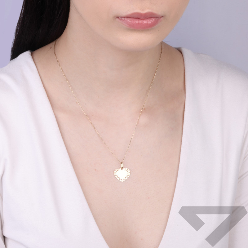 Serduszko z ażurowym wycięciem złoto 585