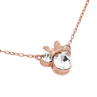 Naszyjnik Disney Myszka Minnie z cyrkoniami srebro 925 koloru różowego
