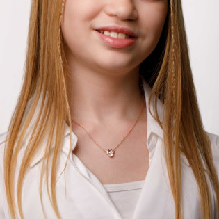 Naszyjnik Disney Myszka Minnie z cyrkoniami srebro 925 koloru różowego