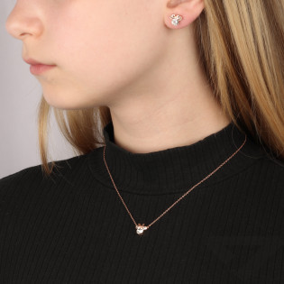 Naszyjnik Disney Myszka Minnie z cyrkoniami srebro 925 koloru różowego