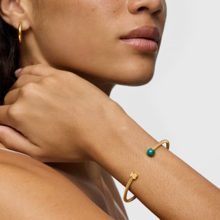 Bransoleta TOUS złotego koloru ze stali z malachitem Icon Mesh