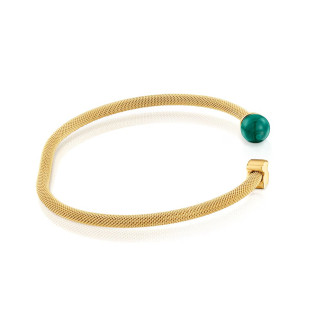 Bransoleta TOUS złotego koloru ze stali z malachitem Icon Mesh