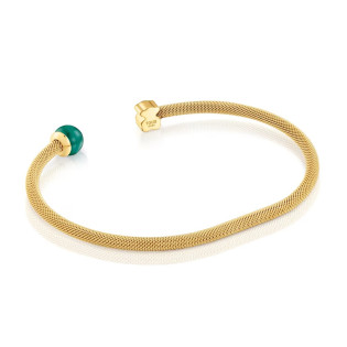 Bransoleta TOUS złotego koloru ze stali z malachitem Icon Mesh