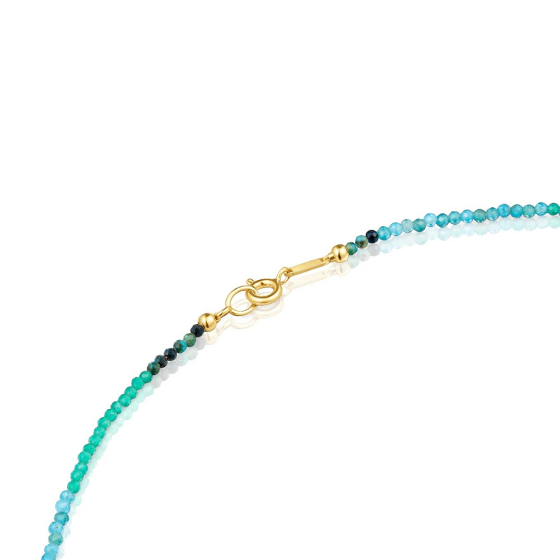 Krótki naszyjnik TOUS ze srebra pokrytego 18-karatowym złotem z kamieniami Bold Bear