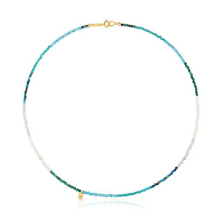 Krótki naszyjnik TOUS ze srebra pokrytego 18-karatowym złotem z kamieniami Bold Bear