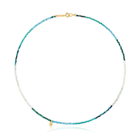 Krótki naszyjnik TOUS ze srebra pokrytego 18-karatowym złotem z kamieniami Bold Bear