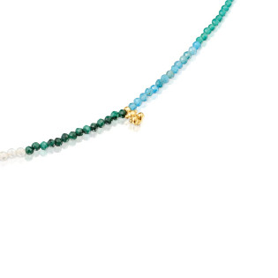 Krótki naszyjnik TOUS ze srebra pokrytego 18-karatowym złotem z kamieniami Bold Bear