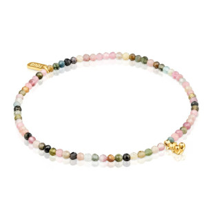 Elastyczna bransoletka  TOUS ze srebra pokrytego 18-karatowym złotem z turmalinami TOUS Bold Bear