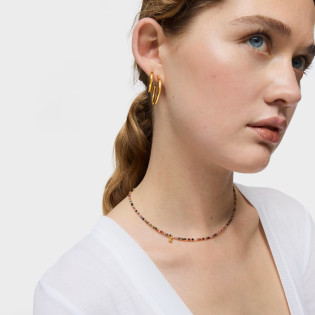 Krótki naszyjnik TOUS ze srebra pokrytego 18-karatowym złotem z turmalinami Bold Bear