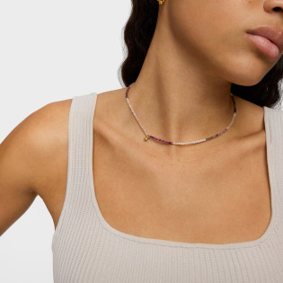 Krótki naszyjnik TOUS ze srebra pokrytego 18-karatowym złotem z turmalinami Bold Bear