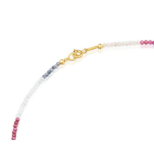 Krótki naszyjnik TOUS ze srebra pokrytego 18-karatowym złotem z turmalinami Bold Bear