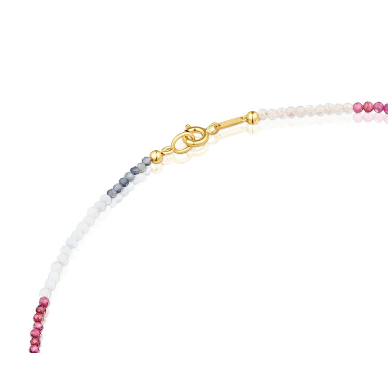 Krótki naszyjnik TOUS ze srebra pokrytego 18-karatowym złotem z turmalinami Bold Bear