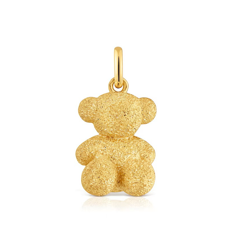 Średni wisiorek TOUS Bold Bear miś z diamentowanego srebra powlekanego 18-karatowym złotem