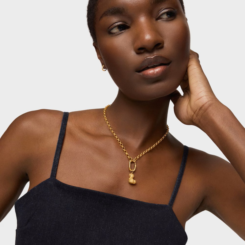 Średni wisiorek TOUS Bold Bear miś z diamentowanego srebra powlekanego 18-karatowym złotem