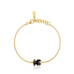 Bransoletka łańcuszkowa TOUS ze srebra pokrytego 18-karatowym złotem, z motywem misia Icon Color