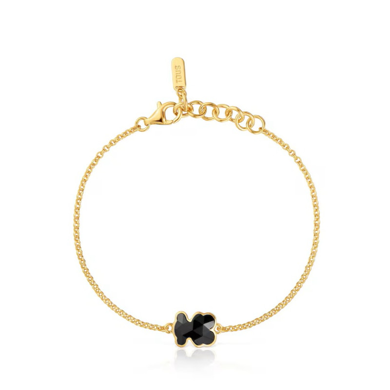 Bransoletka łańcuszkowa TOUS ze srebra pokrytego 18-karatowym złotem, z motywem misia Icon Color