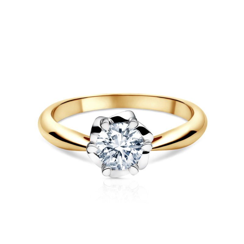 Pierścionek zaręczynowy ze złota 585 Lily z diamentem o masie 0,17 ct