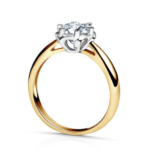 Pierścionek zaręczynowy ze złota 585 Lily z diamentem o masie 0,17 ct
