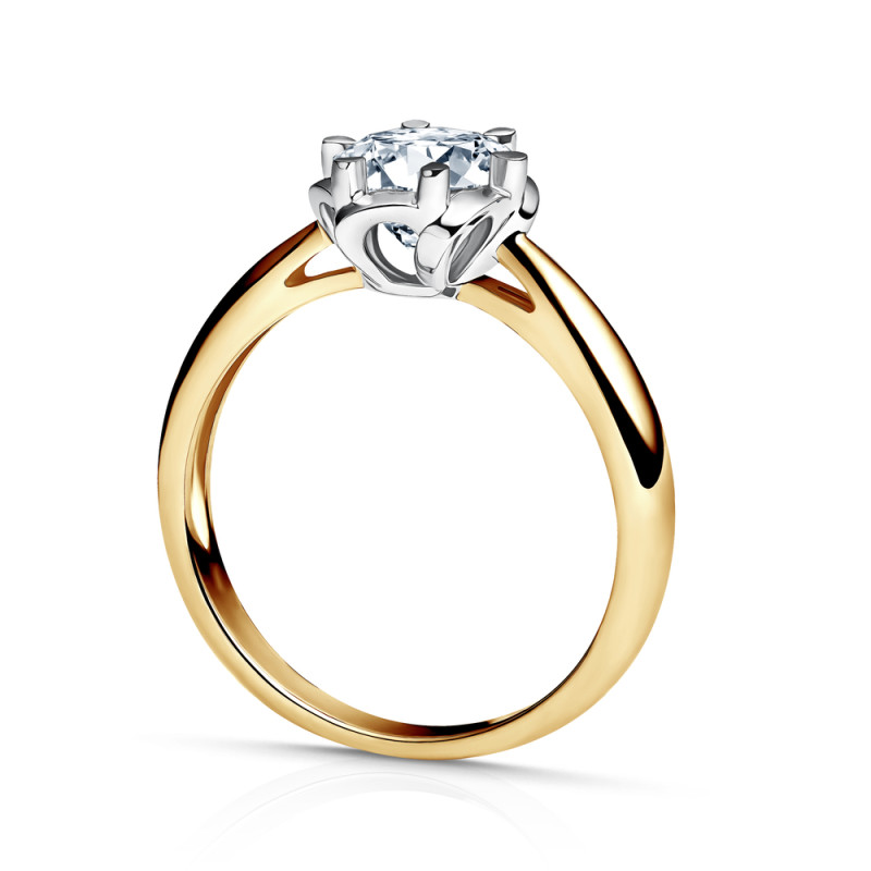 Pierścionek złoty Lily próby 585 z brylantem o masie 0,24 ct