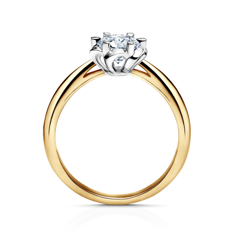 Pierścionek złoty Lily próba 585 z diamentem 0,25 ct