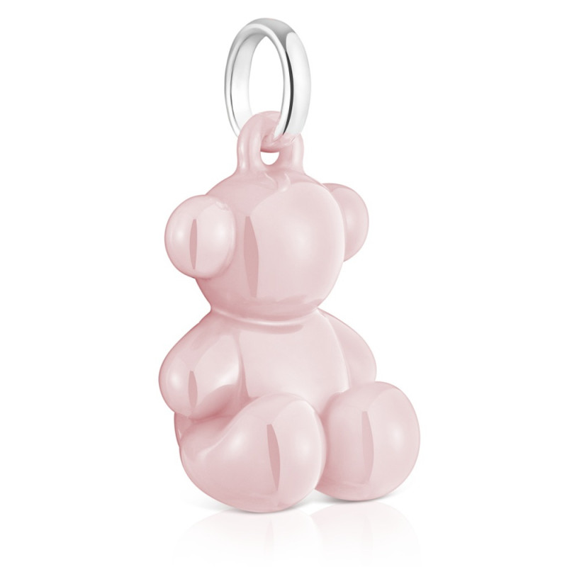 Wisiorek TOUS Bold Bear miś ze srebra 925 i różowej ceramiki