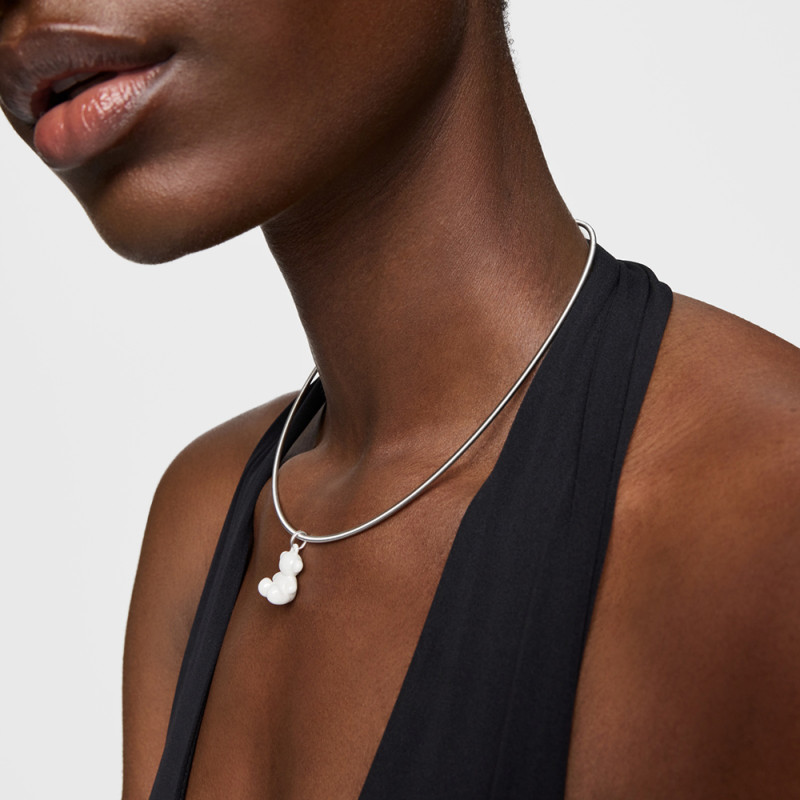 Wisiorek TOUS Bold Bear miś ze srebra 925 i białej ceramiki